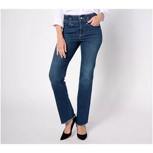 NYDJ Marilyn Straight Jeans Dark Wash Raw Hem Size 18 Plus Size